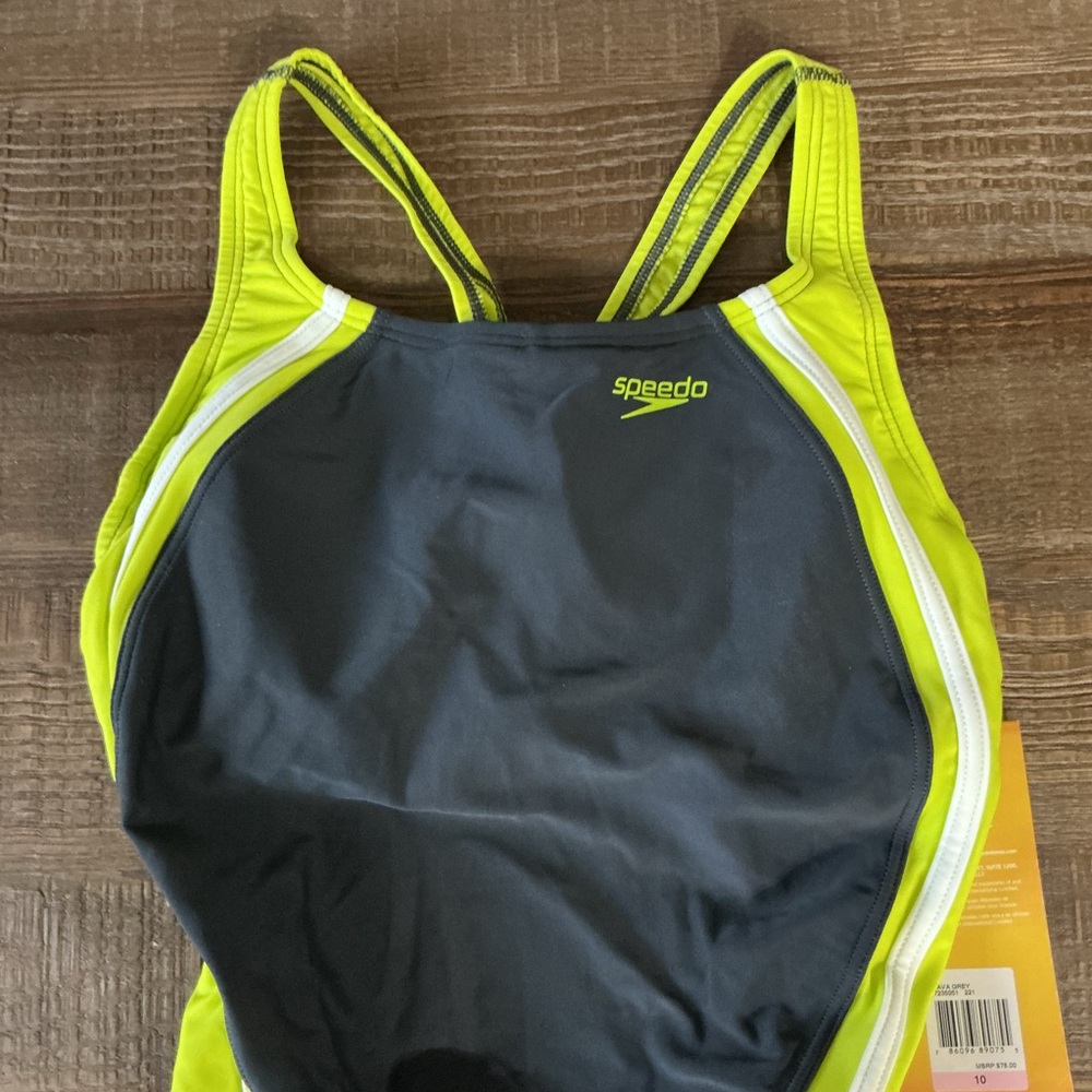 Speedo Black and Lime Green Swimwear - Picture 2 of 9